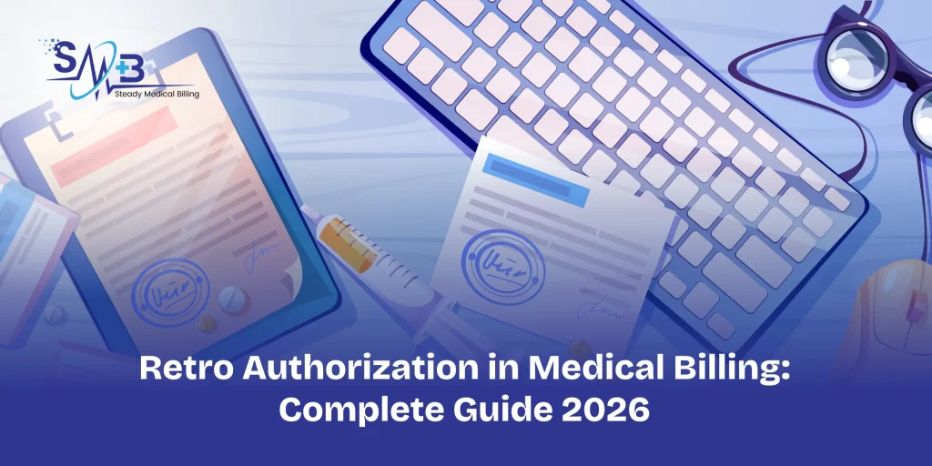 the image explains about retro authorization medical billing